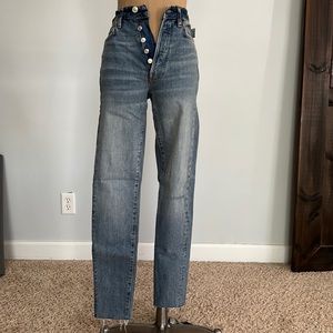 Free People button jeans